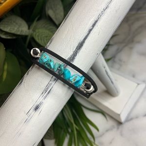 Turquoise and Leather Bracelet